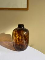 Bruine Gevlekte Vaas, Huis en Inrichting, Gebruikt, Overige kleuren, Ophalen of Verzenden, Glas