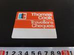 sticker Deursticker THOMAS COOK  Travellers Cheques, Ophalen, Zo goed als nieuw