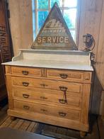 Landelijk Frans eiken kast commode ladekast marmer, Ophalen