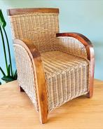 Vintage rotan stoeltje kinderstoel houten omlijsting, Kinderen en Baby's, Kinderstoelen, Ophalen of Verzenden, Gebruikt, Overige typen