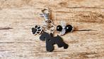 (Sleutel/Tas) Hanger Schnauzer zwart met beschermengeltje, Verzenden, Nieuw, Hanger
