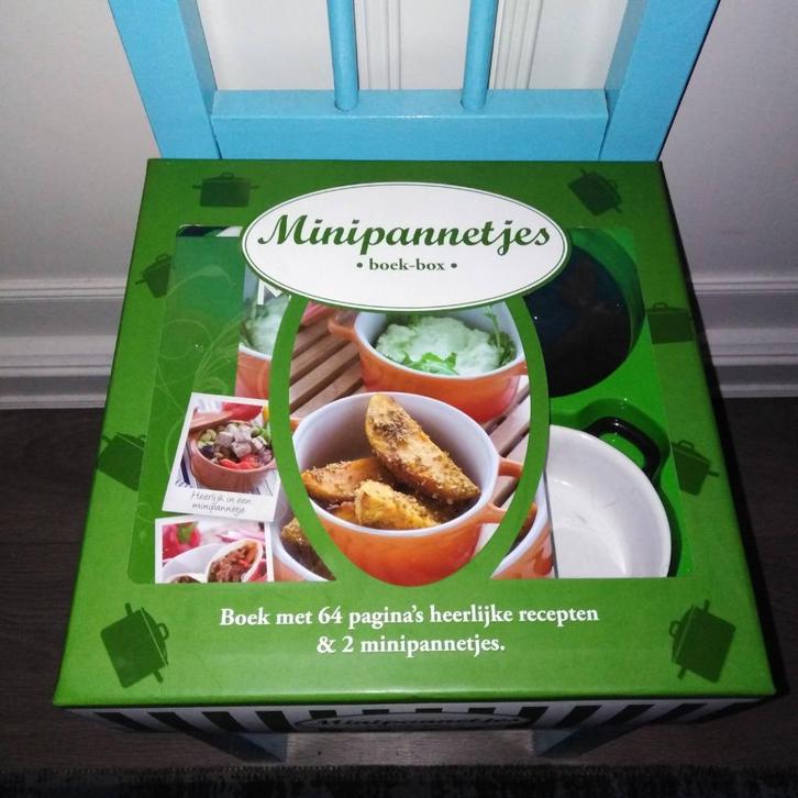 Mini pannetjes 2 stuks met receptenboek, Huis en Inrichting, Keuken | Keukenbenodigdheden, Nieuw, Ophalen