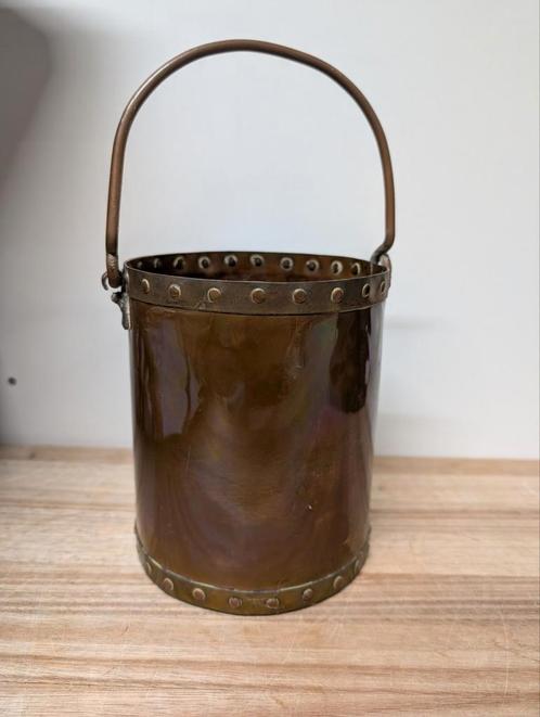 Koperen nagel emmer rek5, Antiek en Kunst, Antiek | Koper en Brons, Ophalen of Verzenden