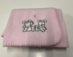 Lief zoet zacht roze fleece dekentje met konijntjes, Ophalen of Verzenden, Zo goed als nieuw, 100 cm of meer, Deken