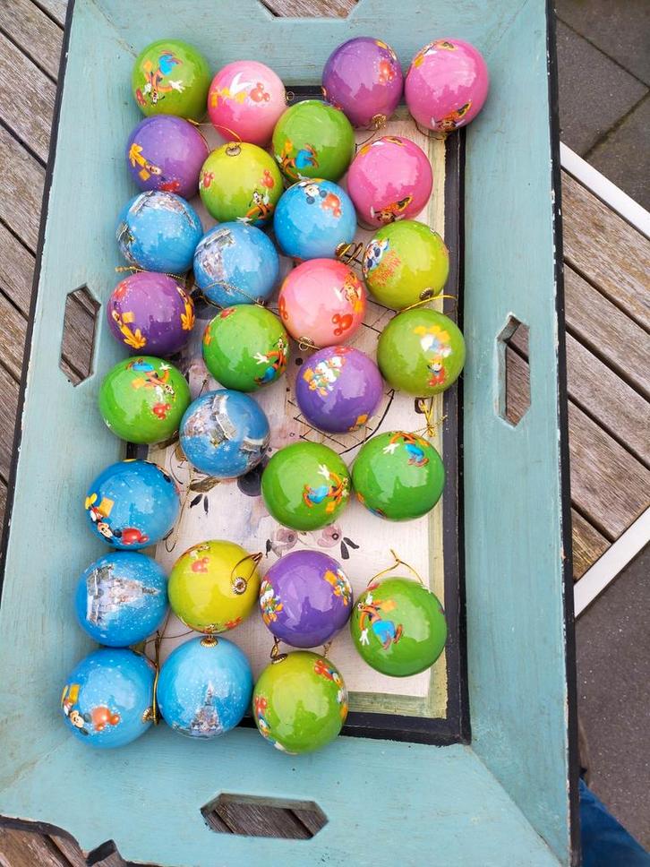 Disney plastic of papier mache kerstballen, 29 stuks, Diversen, Kerst, Gebruikt, Ophalen of Verzenden