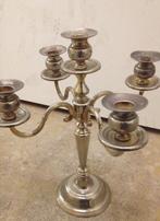 5-armige verzilverde kandelaar, Ophalen of Verzenden, Zilver