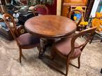 Antieke ronde tafel met 4 stoelen, Antiek en Kunst, Antiek | Meubels | Tafels, Ophalen