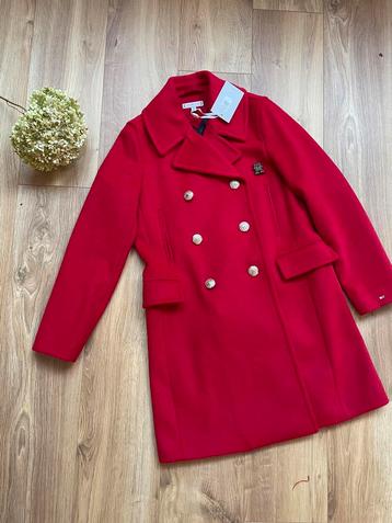 Tommy Hilfiger Rode Wollen Jas XS beschikbaar voor biedingen