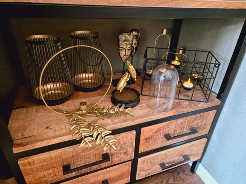 Accessoires zwart met goud grote set, Huis en Inrichting, Woonaccessoires | Kandelaars en Kaarsen, Zo goed als nieuw, Kandelaar