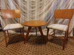 Vintage Stoelen + Tafel - 1960s Set, Huis en Inrichting, Hout, Gebruikt, Twee, Bruin