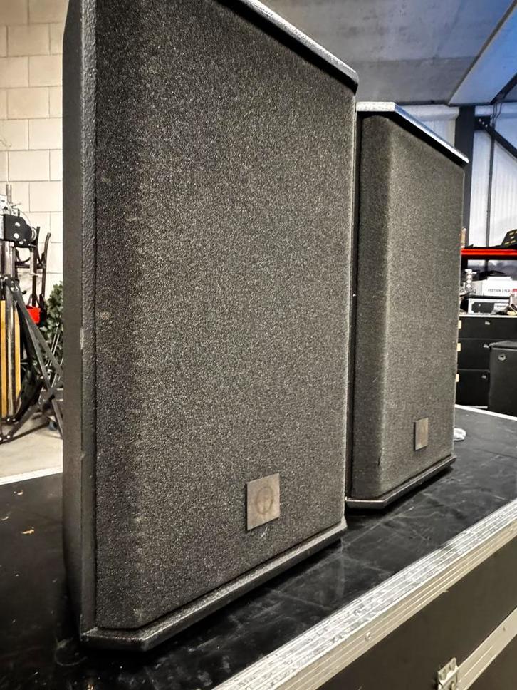 Duitste Coda audio K12M 12" speaker in case aanbieding €750, Audio, Tv en Foto, Luidsprekers, Gebruikt, Front, Rear of Stereo speakers