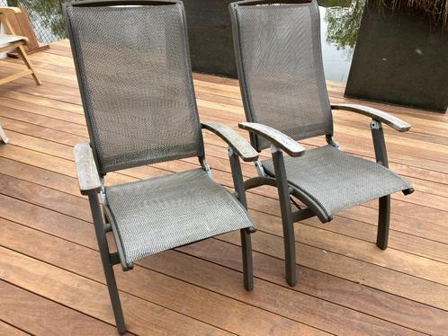 Te koop aangeboden; heerlijke HARTMAN tuinstoelen., Tuin en Terras, Tuinstoelen, Gebruikt, Metaal, Inklapbaar, Verstelbaar, Ophalen