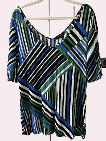 Claudia Strater top groen blauw wit 42-44 slinky viscose beschikbaar voor biedingen