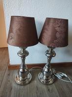 Set van 2 Barok Lampen met Bruine Kappen, Ophalen, Zo goed als nieuw, 50 tot 75 cm