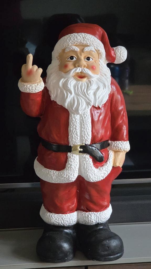 Rebelse Kerstman van Steen - 49cm, Diversen, Kerst, Gebruikt, Ophalen of Verzenden