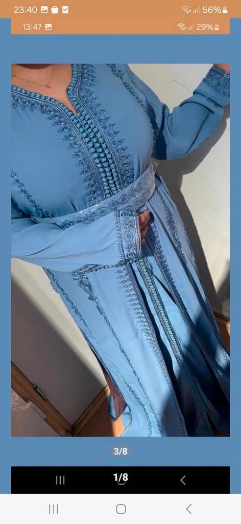 Nieuwe Marokkaanse Takshita Jurk - XL, Kleding | Dames, Jurken, Nieuw, Maat 46/48 (XL) of groter, Blauw, Ophalen