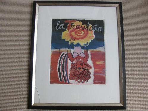 Corneille, La Traviata, mooie kunstdruk in prima lijst., Antiek en Kunst, Kunst | Overige Kunst, Ophalen