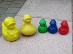 Set van 5 badeenden (badeendjes familie) voor in zwembadje, Ophalen of Verzenden, Gebruikt
