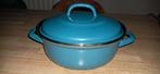BK braad/jus pan 24 cm turquoise blauw geëmailleerd staal, Ophalen, Zo goed als nieuw, Overige materialen, Koekenpan of Braadpan