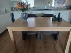 White wash massief eiken eettafel frodo, Huis en Inrichting, Ophalen, Gebruikt, 100 tot 150 cm, Eikenhout
