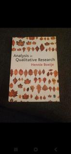 Analysis in Qualitative Research - Hennie Boeije, Boeken, Ophalen of Verzenden, Hennie Boeije, Gamma, WO