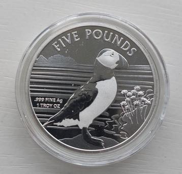 Zilveren 1 oz Alderney Puffin 2019. beschikbaar voor biedingen