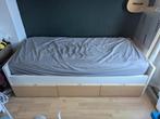 IKEA Rakke bed met lades (en lattenbodem), Ophalen, Gebruikt, Eenpersoons, Wit