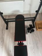 Benchpress met gewicht, Sport en Fitness, Fitnessmaterialen, Ophalen of Verzenden, Zo goed als nieuw