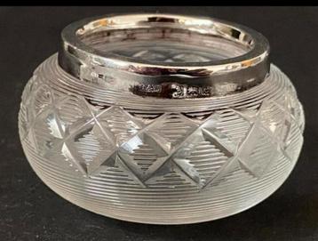 Antiek Kristal met Zilver Zoutpotjes, 1914 beschikbaar voor biedingen