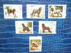 Serie 6 hondenzegels Laos samen €0,50., Ophalen of Verzenden, Gestempeld, Dier of Natuur