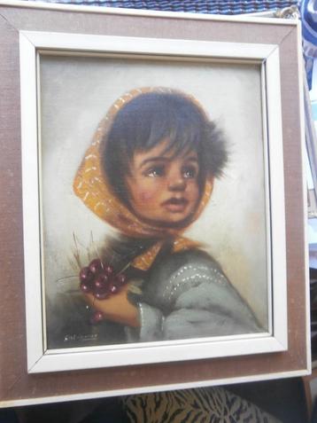 Leuke prent meisje met Handje Kersen beschikbaar voor biedingen