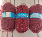 3 bollen wol bordeaux (tweed), Ophalen of Verzenden, Nieuw, Breien of Haken, Wol of Garen