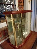 vitrine kastje glas,hout koper, Huis en Inrichting, Kasten | Vitrinekasten, Ophalen, 50 tot 100 cm, Minder dan 100 cm, 25 tot 50 cm