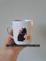 Beker mok met poes, porselein D7.58xH9cm, Overige typen, Nieuw, Ophalen of Verzenden, Overige stijlen