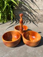 Vintage houten snackschaaltjes uit de 70s, Ophalen of Verzenden