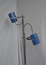 Gepo 200 dubbele koker spots staande lamp vloerlamp oudblauw, Vintage - 70ties - Vloerlamp - Bollamp - Staande lamp - Design, 150 tot 200 cm