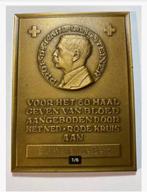 Plaquette Rode Kruis Brons 60 x Bloed, 8 x 6 cm, Postzegels en Munten, Penningen en Medailles, Ophalen of Verzenden, Overige materialen