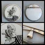 Nederlands zilver,  broche/ hanger met portret op porselein, Ophalen of Verzenden, Broche, Zilver