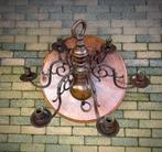 3x Vintage Bronzen lampen: Kroonluchter, Tafel- en Wandlamp, Ophalen, Zo goed als nieuw, Overige materialen, Minder dan 50 cm
