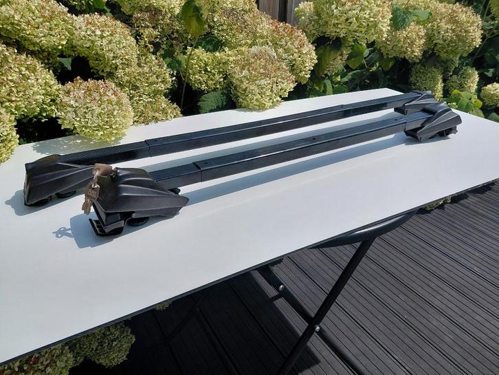 Dakdragers voor dakrailing in lengte verstelbaar met slot, Auto diversen, Dakdragers, Gebruikt, Ophalen