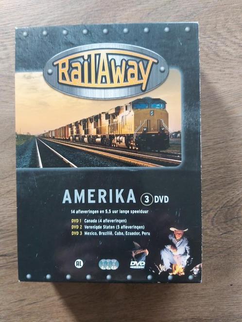 DVD RAIL AWAY AMERIKA (3dvd boxset), Cd's en Dvd's, Dvd's | Documentaire en Educatief, Gebruikt, Boxset, Alle leeftijden, Ophalen of Verzenden