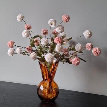 Zijde bloemen incl cheetah vaas Flowers silk Zijden boeket  beschikbaar voor biedingen
