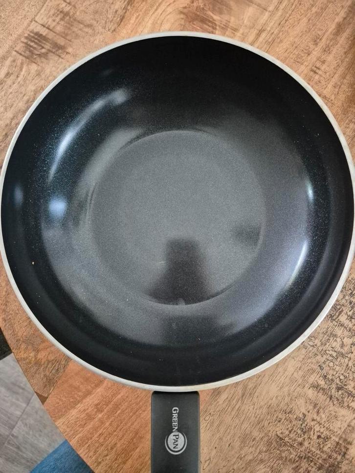 GreenPan Wokpan 28cm - Kort Gebruikt, Huis en Inrichting, Keuken | Potten en Pannen, Zo goed als nieuw, Wok, Ophalen of Verzenden