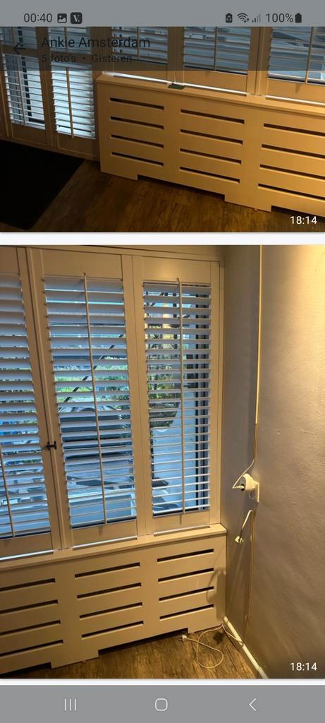 Mooie Houten Shutters, Doe-het-zelf en Verbouw, Rolluiken, Zo goed als nieuw, 200 cm of meer, 150 tot 200 cm, Wit, Ophalen of Verzenden