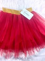 Leuk rood tule rokje met gouden band - Lenessa & Co, Kinderen en Baby's, Kinderkleding | Maat 110, Meisje, Nieuw, Ophalen of Verzenden