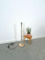 Jaren 70 glazen vloerlamp met chroom, vintage stalamp, Huis en Inrichting, Lampen | Vloerlampen, Gebruikt, Ophalen of Verzenden