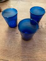 Antiek frans processie glaasje groen en blauw, Ophalen of Verzenden