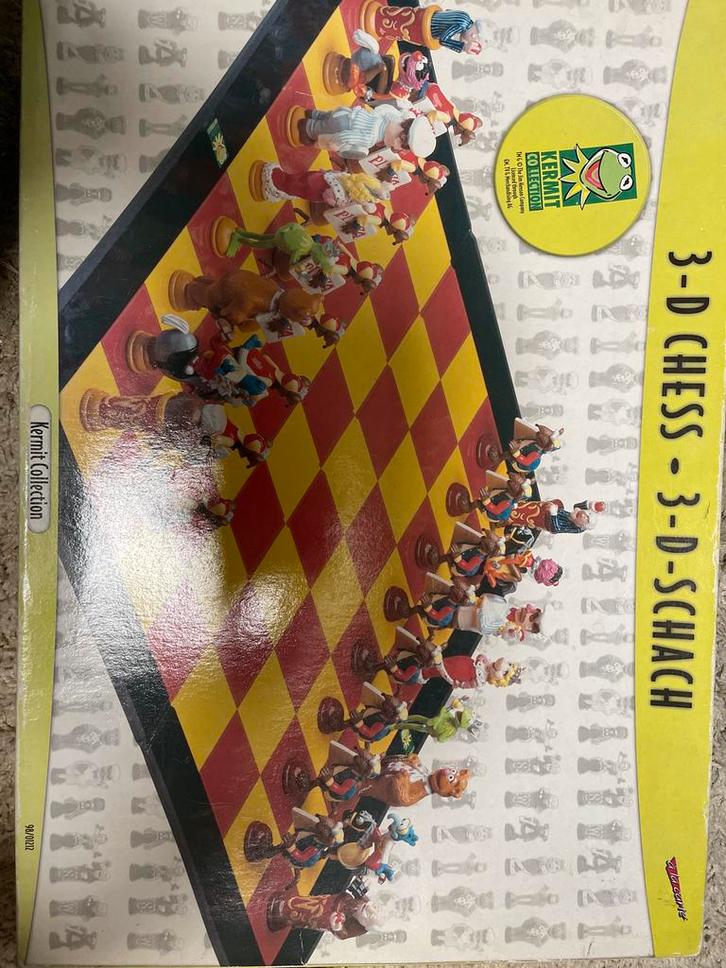 3D Schaken -Kermit de Kikker Muppets Editie /3d chess kermit, Hobby en Vrije tijd, Gezelschapsspellen | Bordspellen, Gebruikt