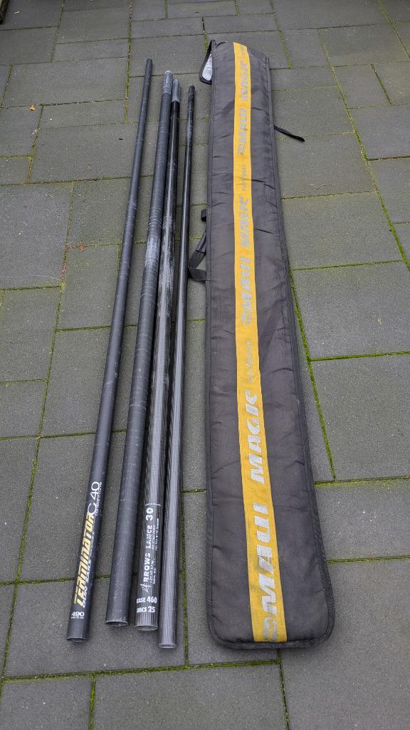 2 deelbare masten in tas, Watersport en Boten, Windsurfen, Gebruikt, Mast, Met draagtas, Minder dan 5 m², Ophalen