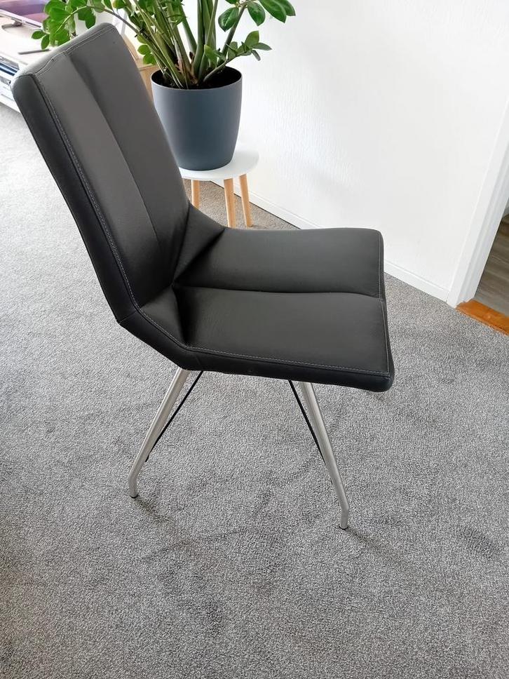 XOOON Artella - Eetkamerstoel - Antraciet Grijs, Huis en Inrichting, Stoelen, Gebruikt, Vier, Leer, Overige materialen, Grijs